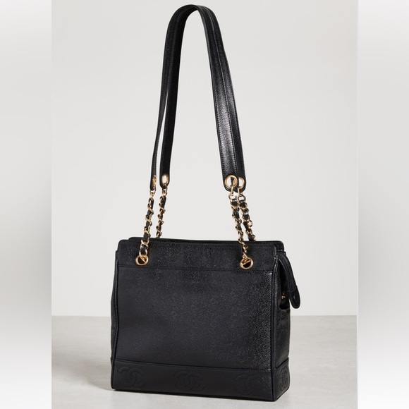 Chanel Black Shoulder Bag with Gold Chain - Picture 1 of 5